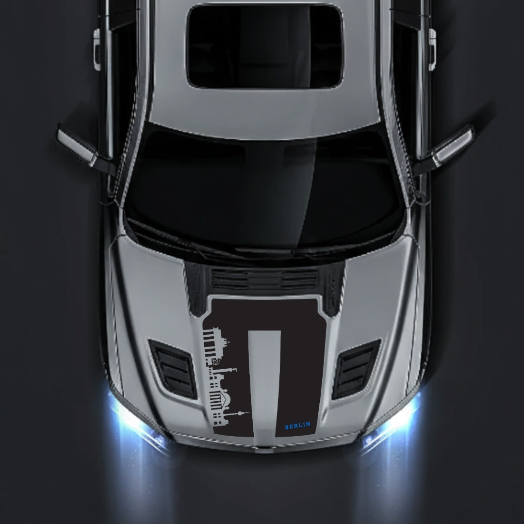 Performance Hood Panel Decal/Sticker - Berlin Skyline - Cut Graphic Kit - For Dodge RAM 1500 2019-2025 - Premium Vinyl
