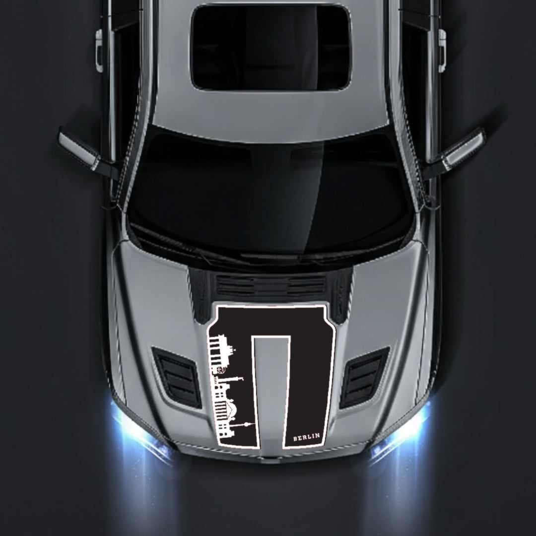 Hood Panel Decal/Sticker - Berlin Skyline - Border Graphic Kit - For Dodge RAM 1500 2019-2025 - Premium Vinyl