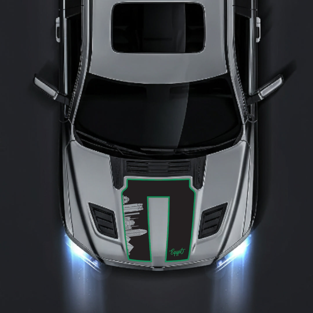 Hood Panel Decal/Sticker - Egypt Skyline - Cut - Border Graphic Kit - For Dodge RAM 1500 2019-2025 - Premium Vinyl