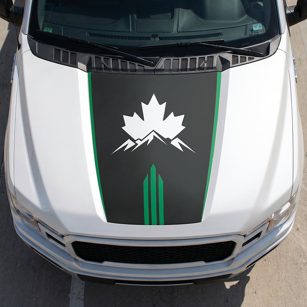 Hood Panel Decal/Sticker - Maple and Mountain Graphic Decal Graphic Kit - For Ford F-150 2015-2020 - Premium Vinyl