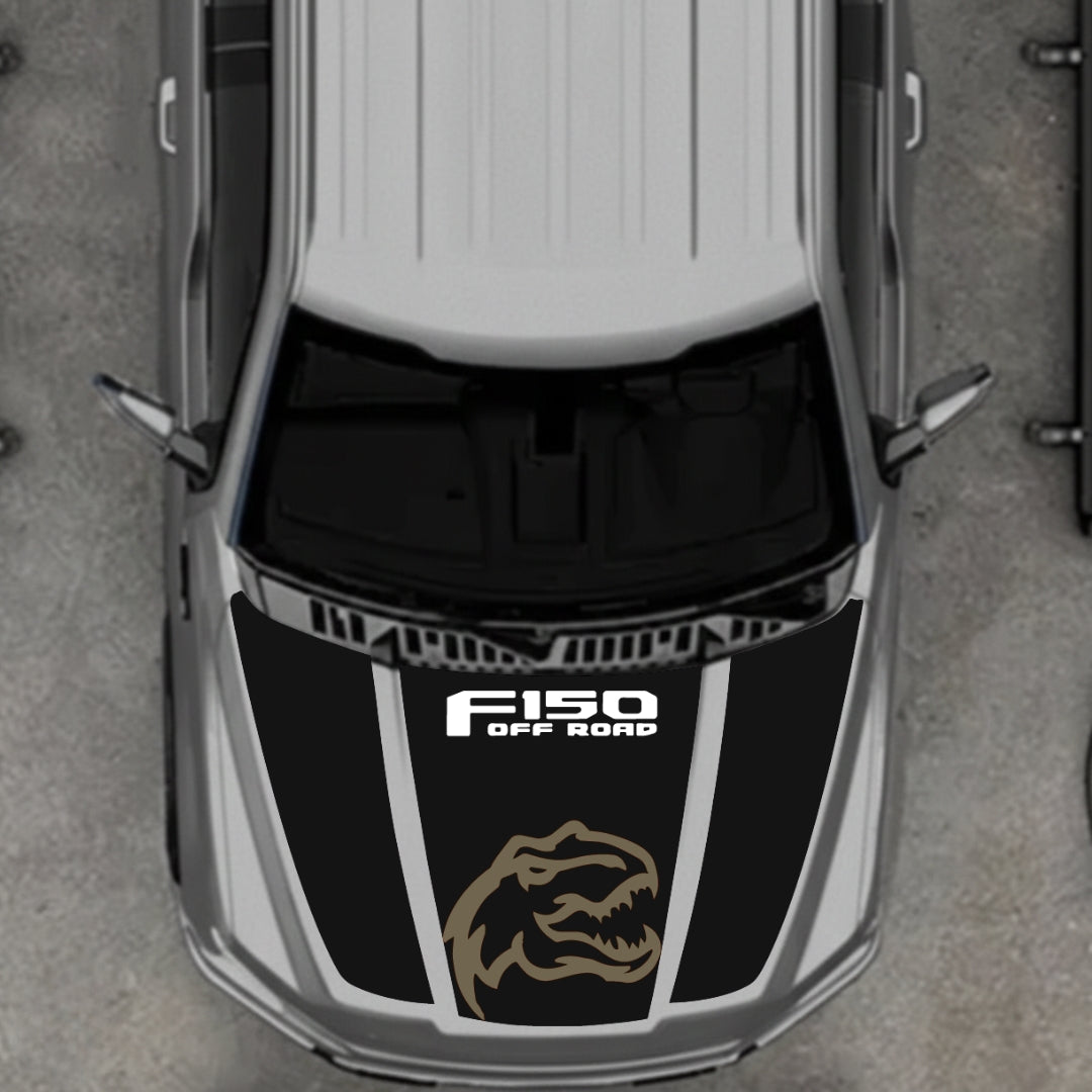Hood Panel Decal/Sticker - Rex Style 8 Graphic Kit - For Ford F-150 2020-2026 - Premium Vinyl