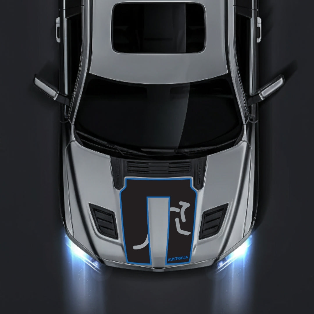 Performance Hood Panel Decal/Sticker - Australia - Cut - Border Graphic Kit - For Dodge RAM 1500 2019-2025 - Premium Vinyl