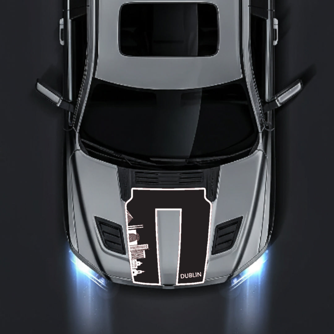 Hood Panel Decal/Sticker - Dublin Skyline - Border Graphic Kit - For Dodge RAM 1500 2019-2025 - Premium Vinyl
