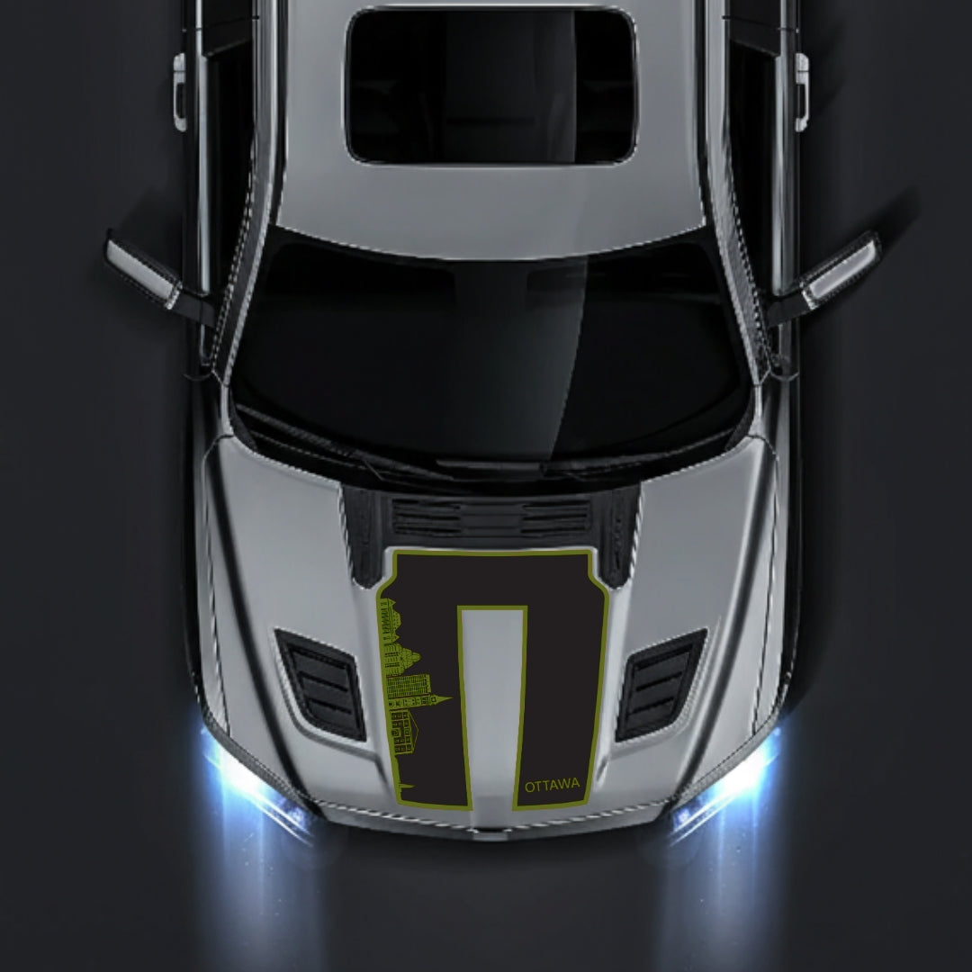 Performance Hood Panel Decal/Sticker - Ottawa Skyline - Border Graphic Kit - For Dodge RAM 1500 2019-2025 - Premium Vinyl