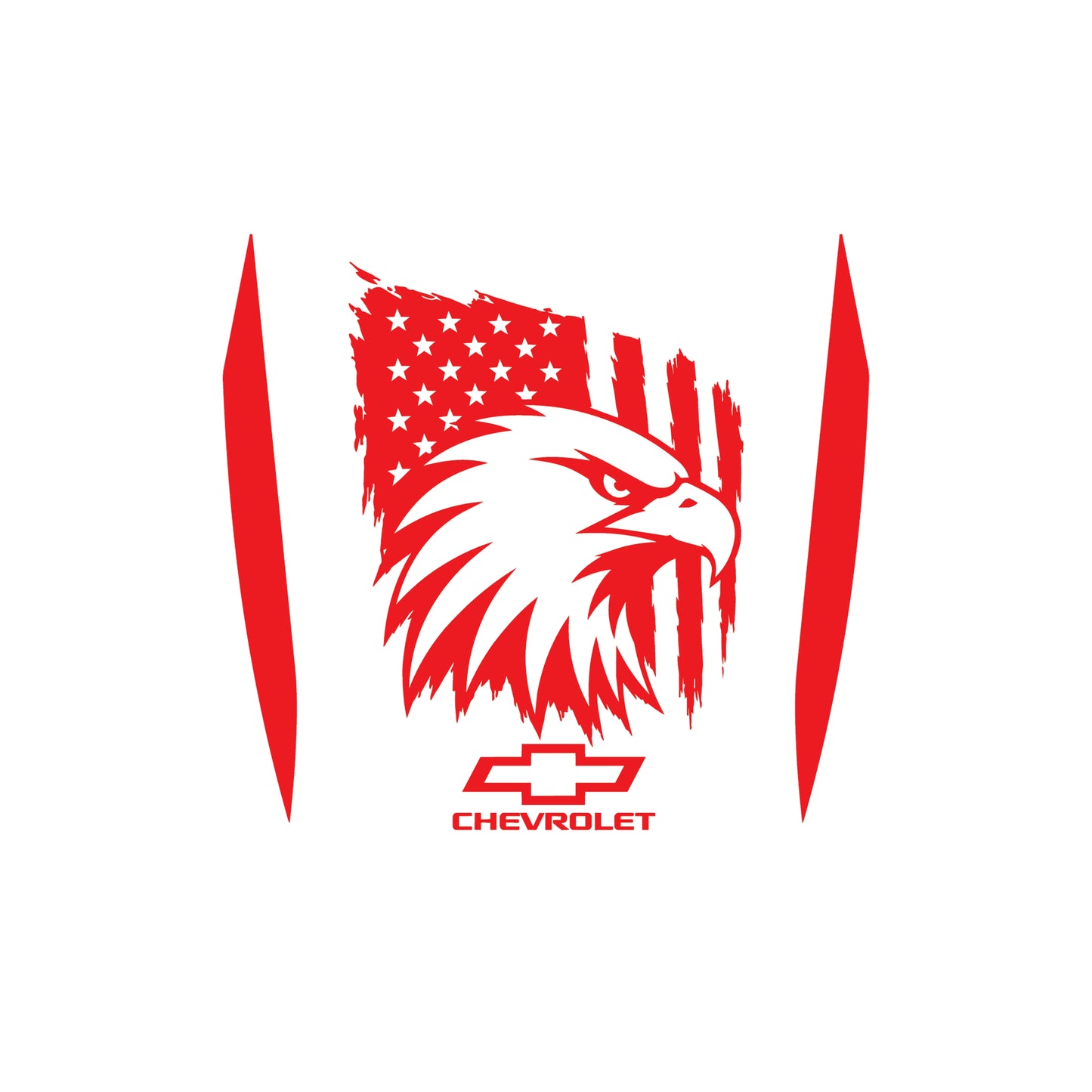 Hood Panel Decal/Sticker - American Eagle Head Graphic Decal Graphic Kit - For Chevrolet Silverado 2019-2024 - Premium Vinyl