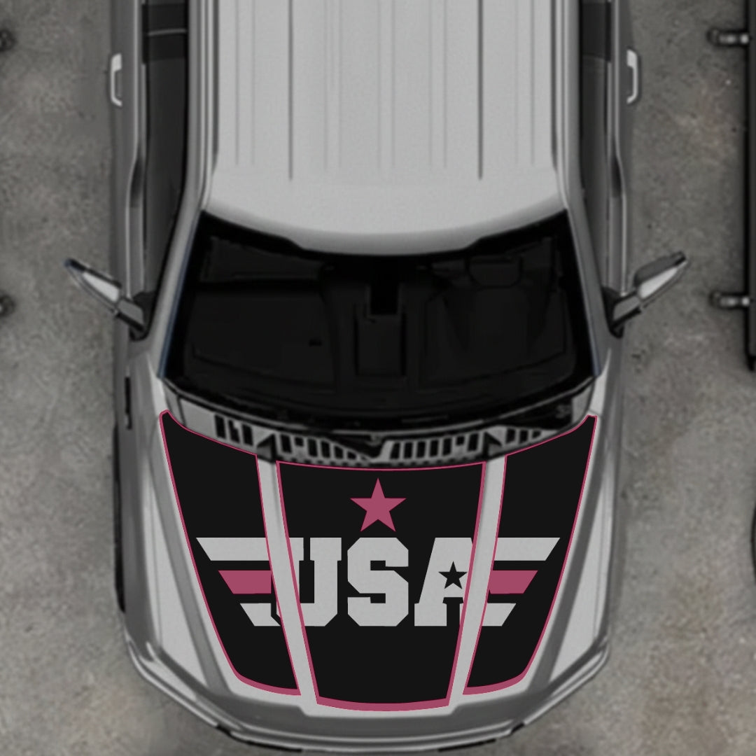 Hood Panel Decal/Sticker - USA Style 6 Graphic Kit - For Ford F-150 2020-2026 - Premium Vinyl