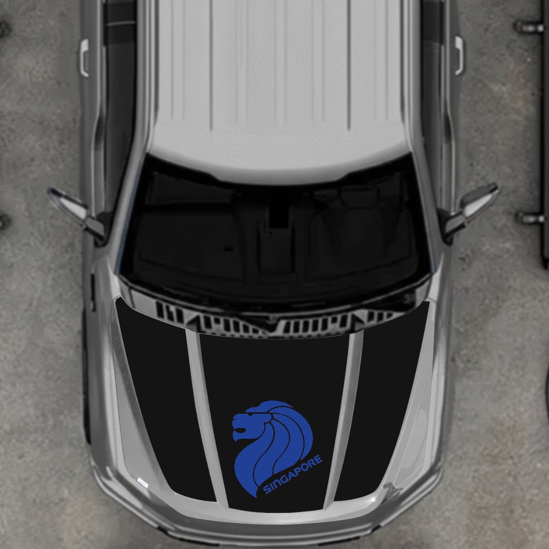Hood Panel Decal/Sticker - Singapore Graphic Kit - For Ford F-150 2020-2026 - Premium Vinyl