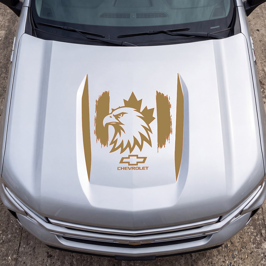 Hood Panel Decal/Sticker - Canadaian Eagle Graphic Decal Graphic Kit - For Chevrolet Silverado 2019-2024 - Premium Vinyl