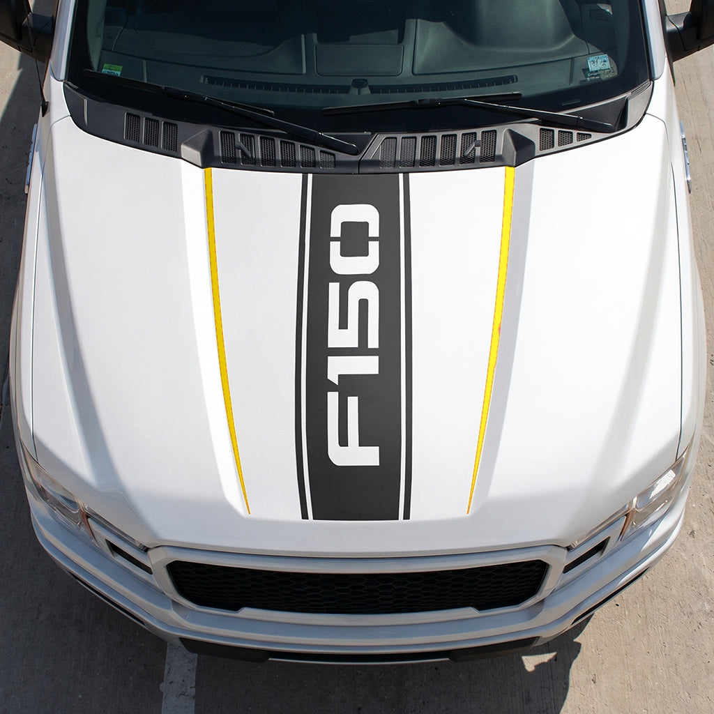 Hood Panel Decal/Sticker - Bold Cut F150 Graphic Decal Graphic Kit - For Ford F-150 2015-2020 - Premium Vinyl