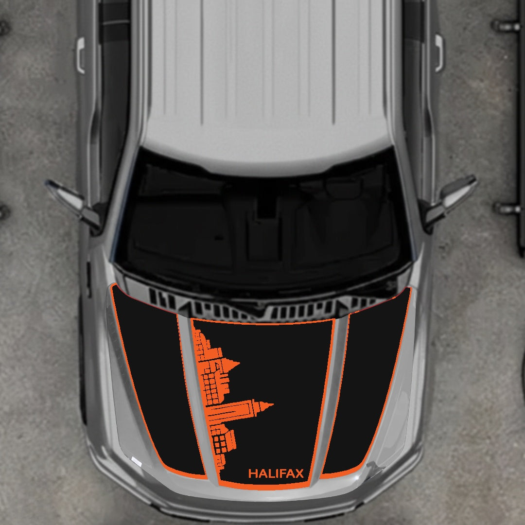 Hood Panel Decal/Sticker - Halifax Skylie - Border Graphic Kit - For Ford F-150 2020-2026 - Premium Vinyl