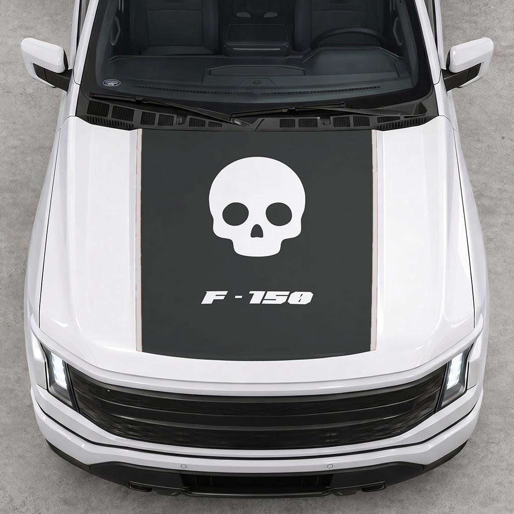 Hood Panel Decal/Sticker - Skull Graphic Decal Graphic Kit - For Ford F-150 2015-2020 - Premium Vinyl