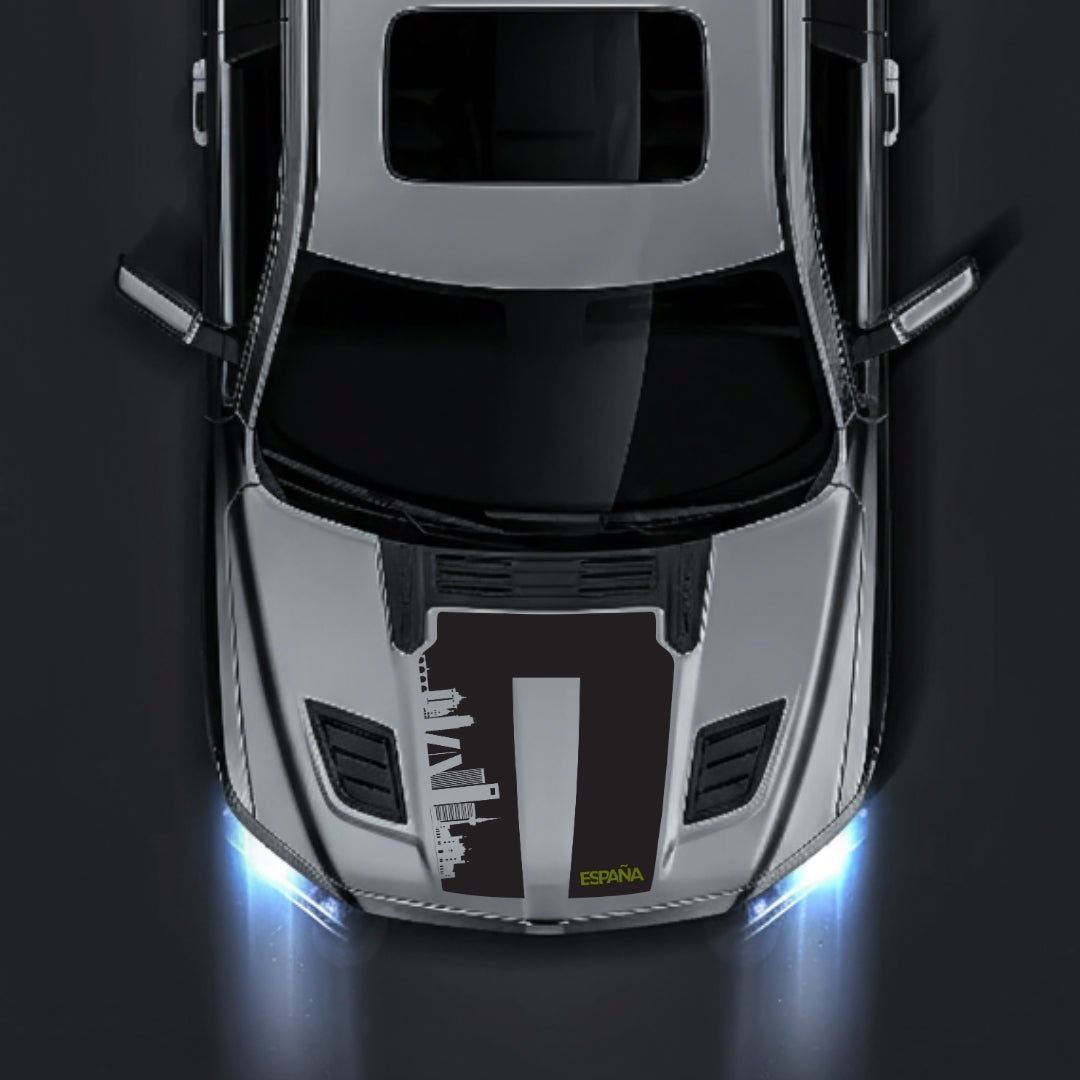Performance Hood Panel Decal/Sticker - Spain Skyline - Cut Graphic Kit - For Dodge RAM 1500 2019-2025 - Premium Vinyl