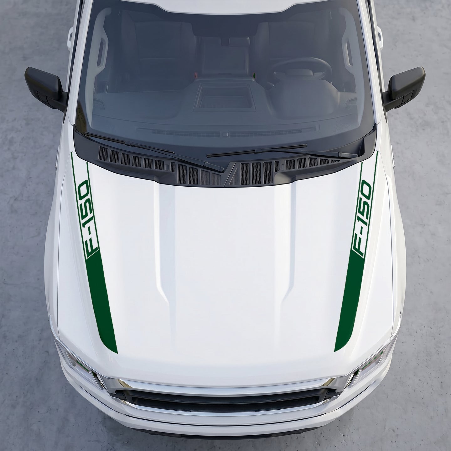 Hood Panel Decal/Sticker - Cowl Accent Stripes – Dual Side Hood Vinyl Decals with Die-Cut Logo Graphic Kit - For Ford F-150 F150 2015-2020 - Premium Vinyl
