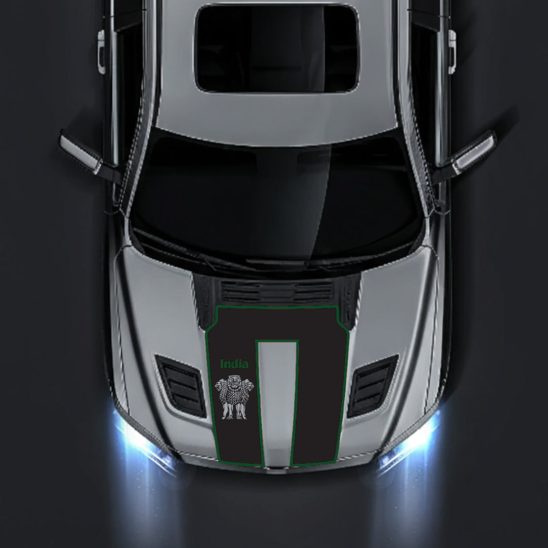 Hood Panel Decal/Sticker - India - Cut - Border Graphic Kit - For Dodge RAM 1500 2019-2025 - Premium Vinyl