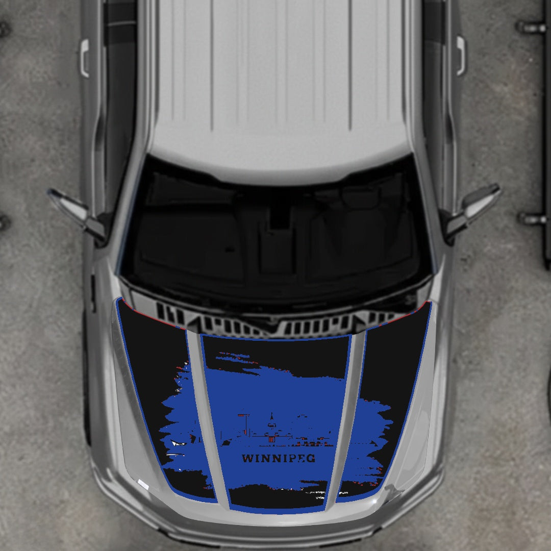 Hood Panel Decal/Sticker - Winnipeg - Border Graphic Kit - For Ford F-150 2020-2026 - Premium Vinyl