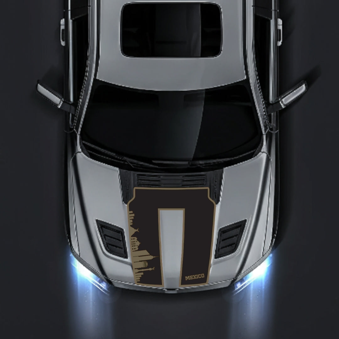 Performance Hood Panel Decal/Sticker - Mexico Skyline - Border Graphic Kit - For Dodge RAM 1500 2019-2025 - Premium Vinyl