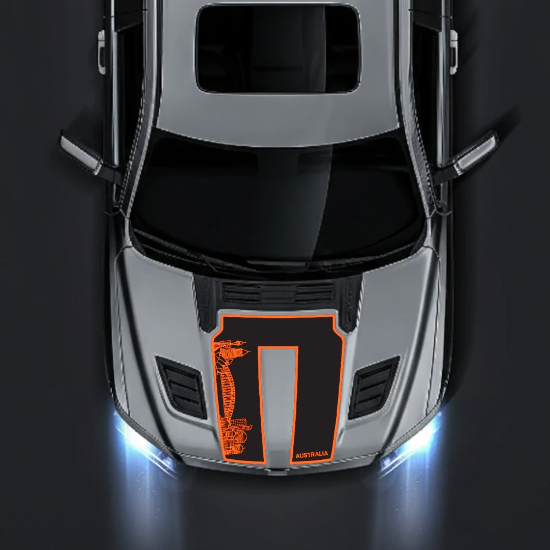 Hood Panel Decal/Sticker - Australia Skyline - Border Graphic Kit - For Dodge RAM 1500 2019-2025 - Premium Vinyl