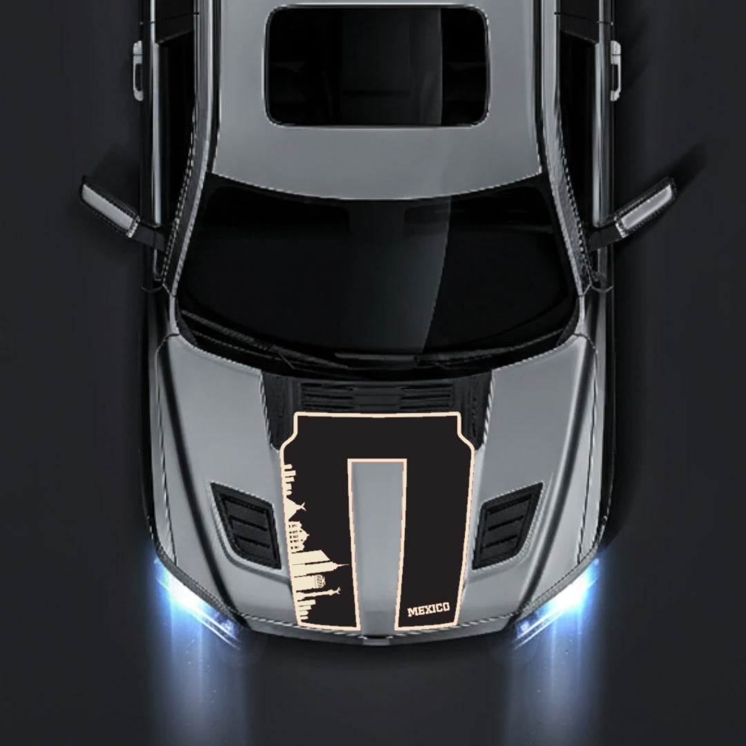 Hood Panel Decal/Sticker - Mexico Skyline - Border Graphic Kit - For Dodge RAM 1500 2019-2025 - Premium Vinyl