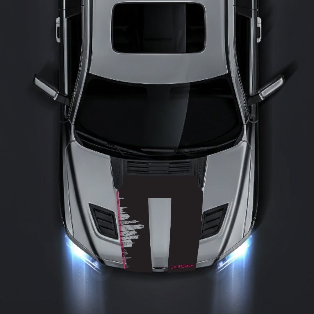 Performance Hood Panel Decal/Sticker - California Skyline - Cut - Border Graphic Kit - For Dodge RAM 1500 2019-2025 - Premium Vinyl