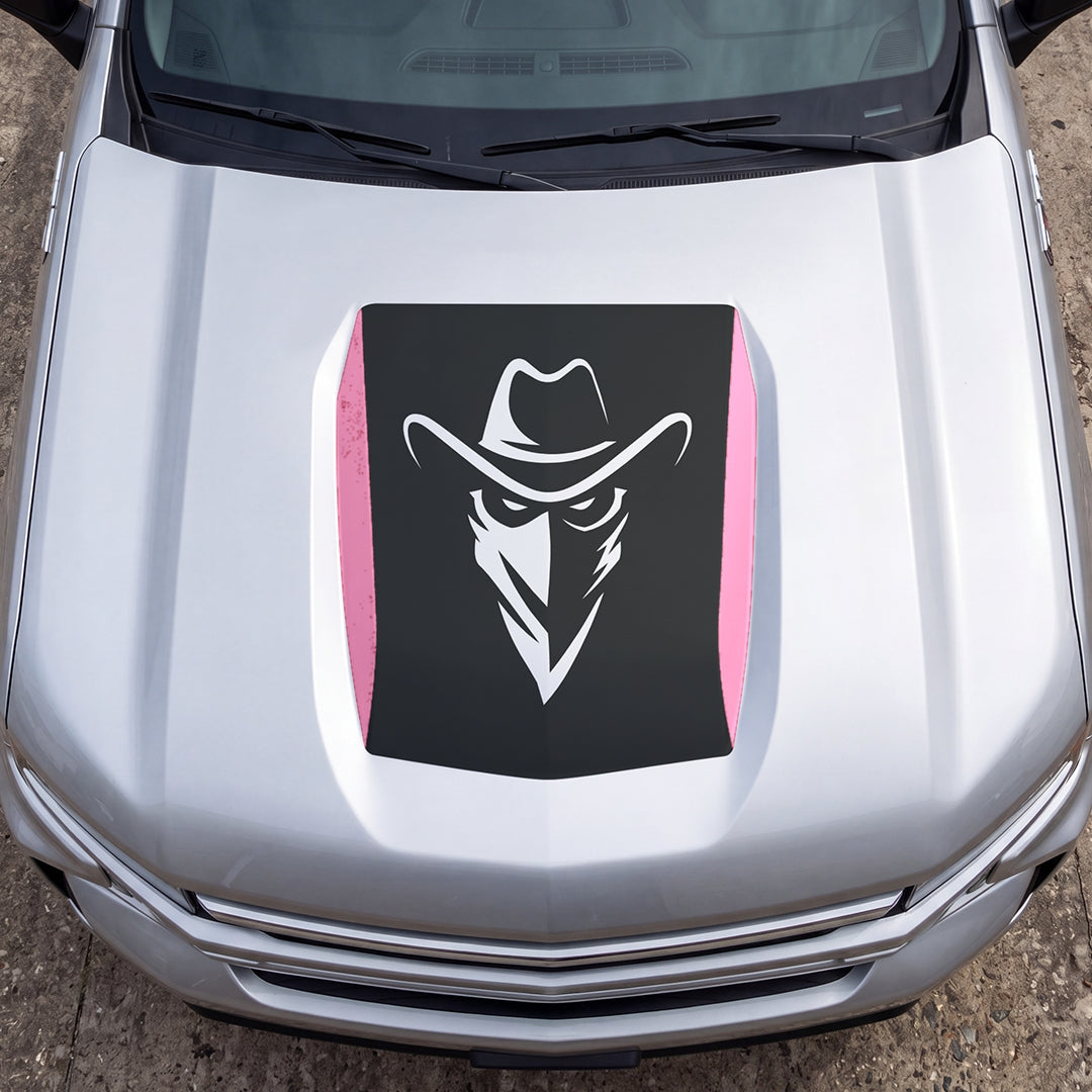 Hood Panel Decal/Sticker - Cowboy Bandit Graphic Decal Graphic Kit - For Chevrolet Silverado 2019-2024 - Premium Vinyl