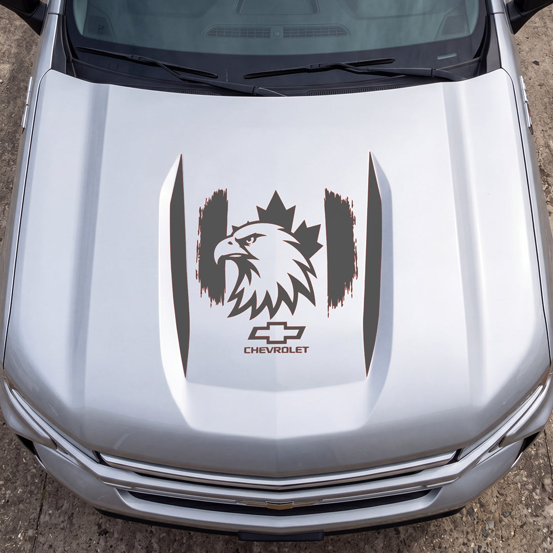 Hood Panel Decal/Sticker - Canadaian Eagle Graphic Decal Graphic Kit - For Chevrolet Silverado 2019-2024 - Premium Vinyl