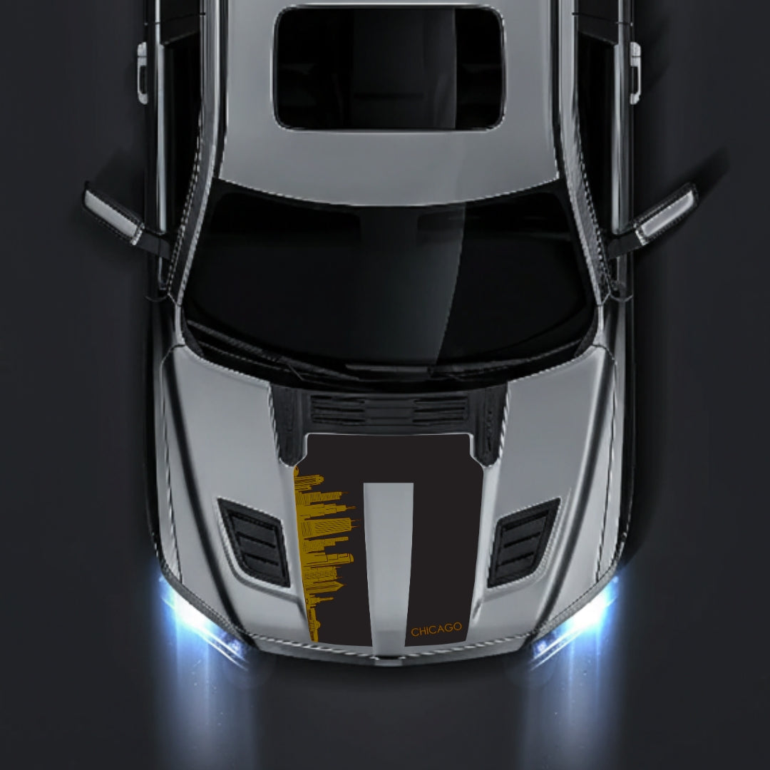 Performance Hood Panel Decal/Sticker - Chicago Skyline Graphic Kit - For Dodge RAM 1500 2019-2025 - Premium Vinyl