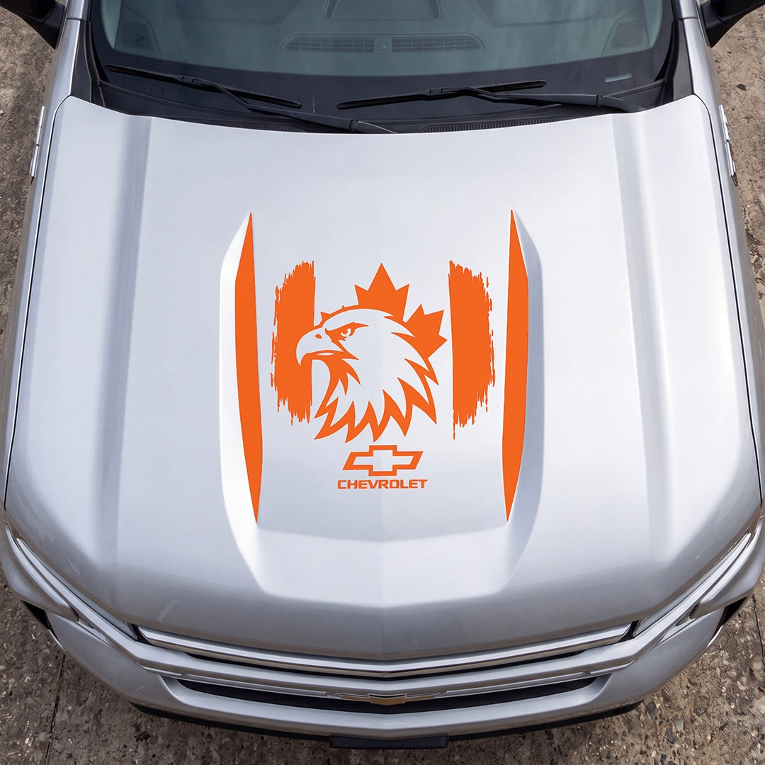 Hood Panel Decal/Sticker - Canadaian Eagle Graphic Decal Graphic Kit - For Chevrolet Silverado 2019-2024 - Premium Vinyl