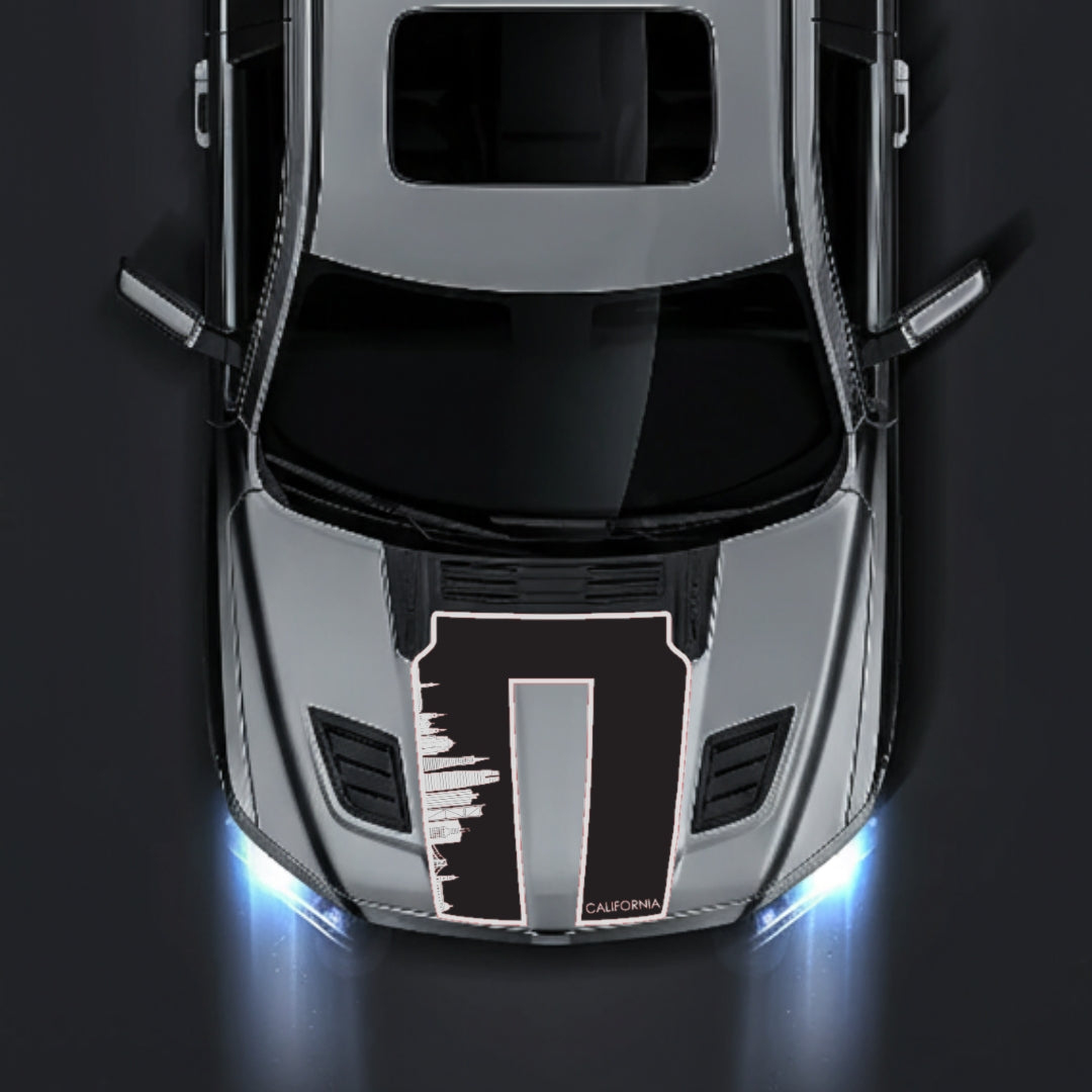 Hood Panel Decal/Sticker - California Skyline - Border Graphic Kit - For Dodge RAM 1500 2019-2025 - Premium Vinyl