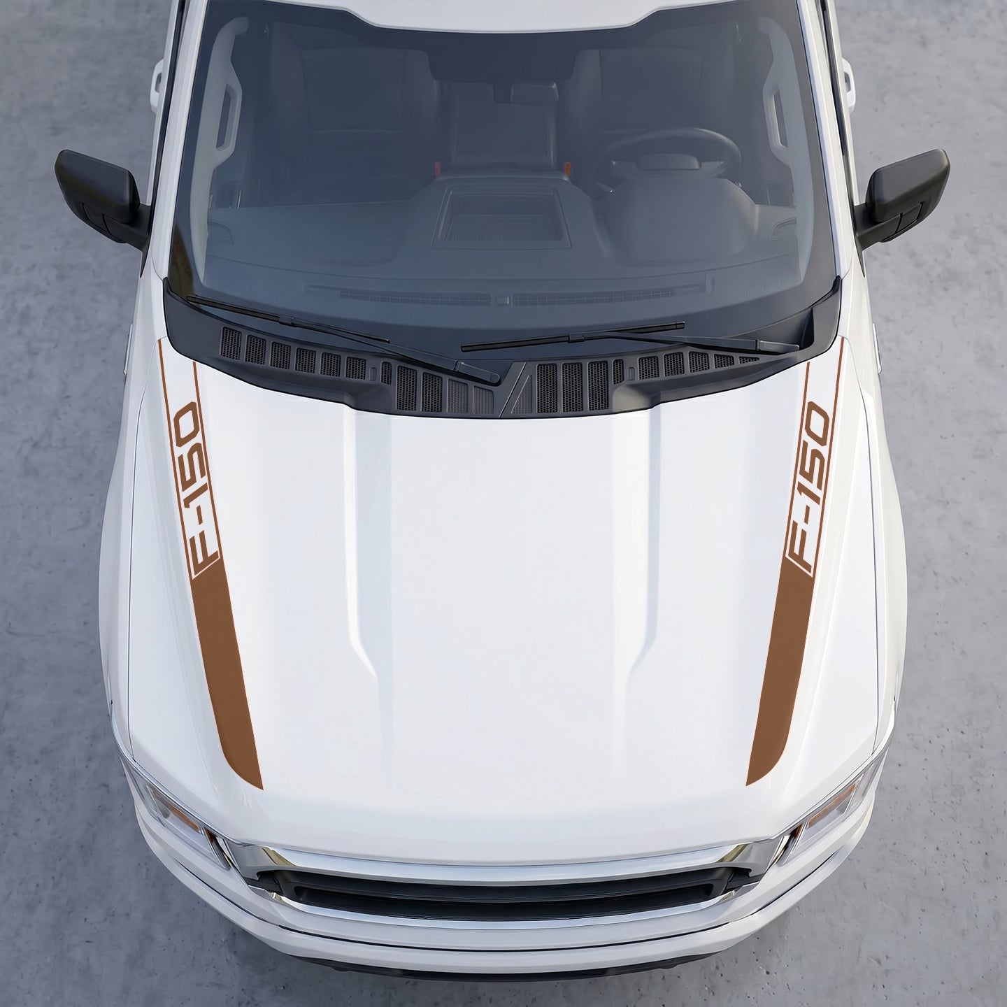 Hood Panel Decal/Sticker - Cowl Accent Stripes – Dual Side Hood Vinyl Decals with Die-Cut Logo Graphic Kit - For Ford F-150 F150 2015-2020 - Premium Vinyl
