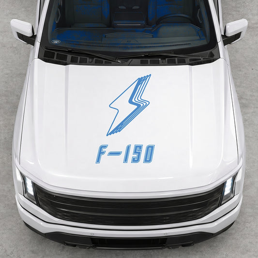 Hood Panel Decal/Sticker - Cut Bordered Electric F150 Graphic Decal Graphic Kit - For FORD F-150 2015-2020 - Premium Vinyl