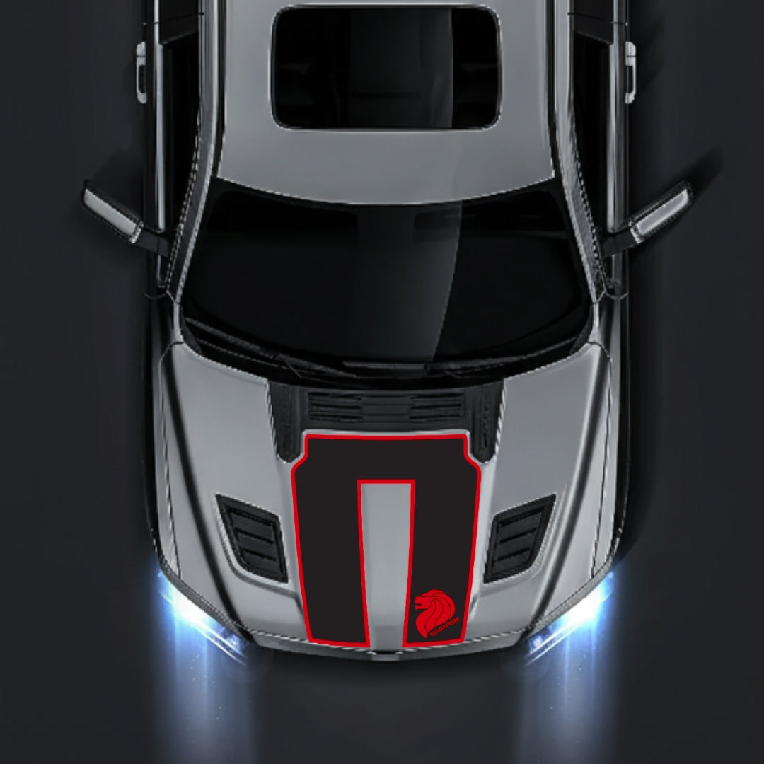 Performance Hood Panel Decal/Sticker - Singapore - Border Graphic Kit - For Dodge RAM 1500 2019-2025 - Premium Vinyl