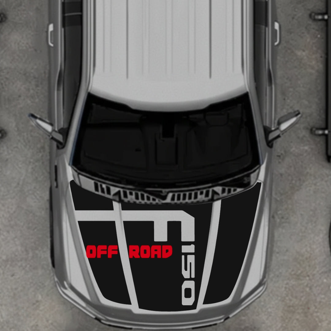 Hood Panel Decal/Sticker - Style 7 - Cut Graphic Kit - For Ford F-150 2020-2026 - Premium Vinyl