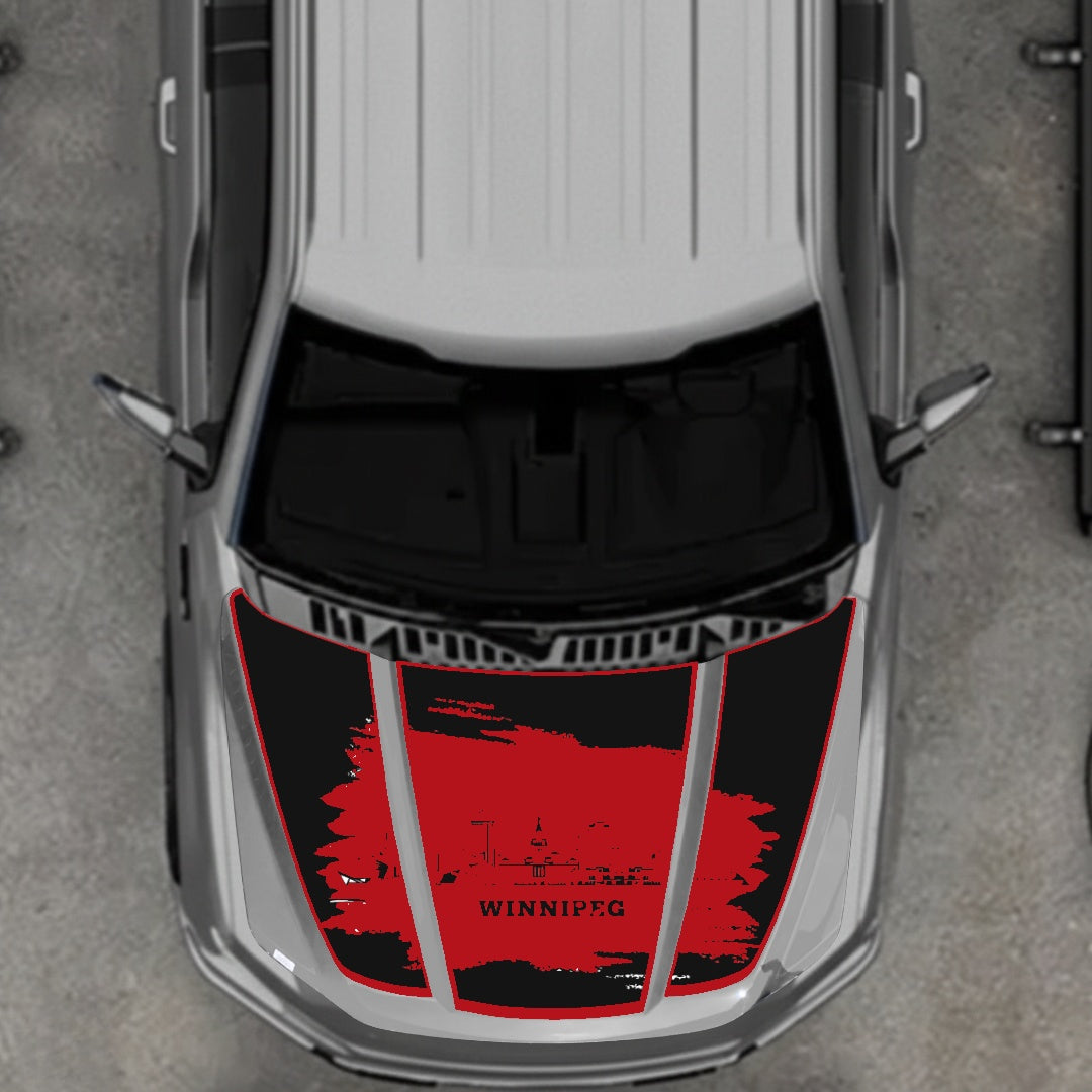 Hood Panel Decal/Sticker - Winnipeg - Border Graphic Kit - For Ford F-150 2020-2026 - Premium Vinyl