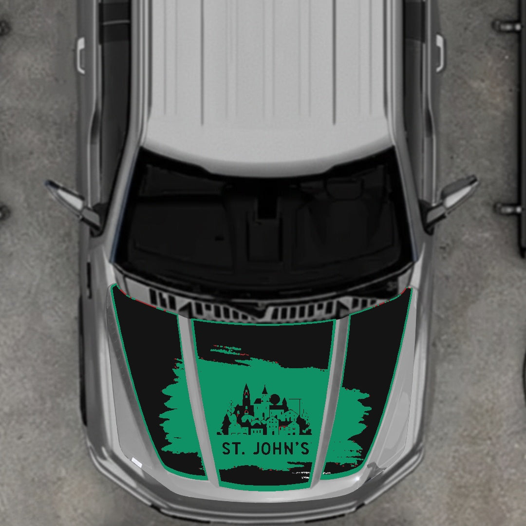 Hood Panel Decal/Sticker - St John's Border Graphic Kit - For Ford F-150 2020-2026 - Premium Vinyl