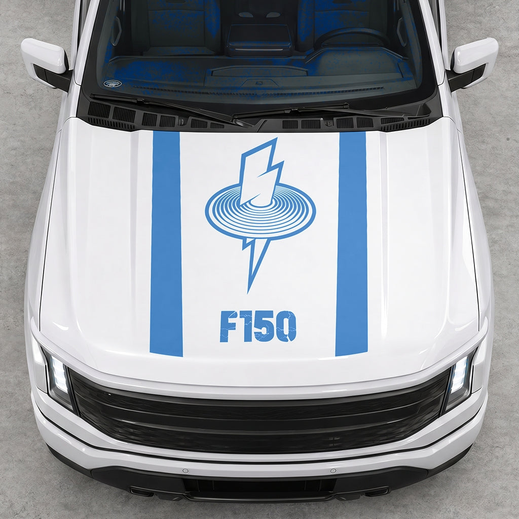 Hood Panel Decal/Sticker - Cut Magnetic Field Graphic Decal Graphic Kit - For FORD F-150 2015-2020 - Premium Vinyl