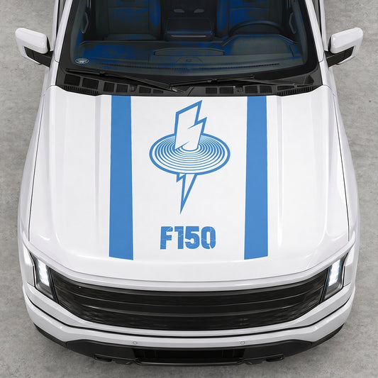 Hood Panel Decal/Sticker - Cut Magnetic Field Graphic Decal Graphic Kit - For FORD F-150 2015-2020 - Premium Vinyl