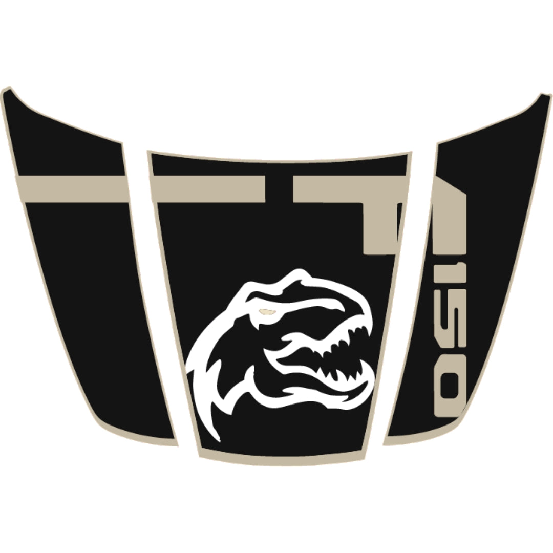 Hood Panel Decal/Sticker - Rex Style 3 - Border Graphic Kit - For Ford F-150 2020-2026 - Premium Vinyl