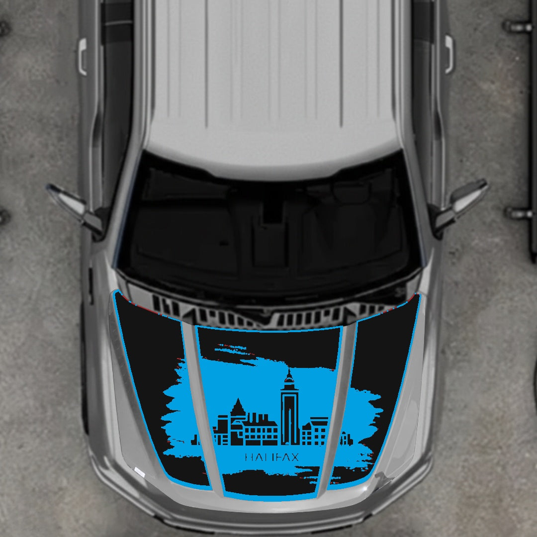 Hood Panel Decal/Sticker - Halifax - Border Graphic Kit - For Ford F-150 2020-2026 - Premium Vinyl