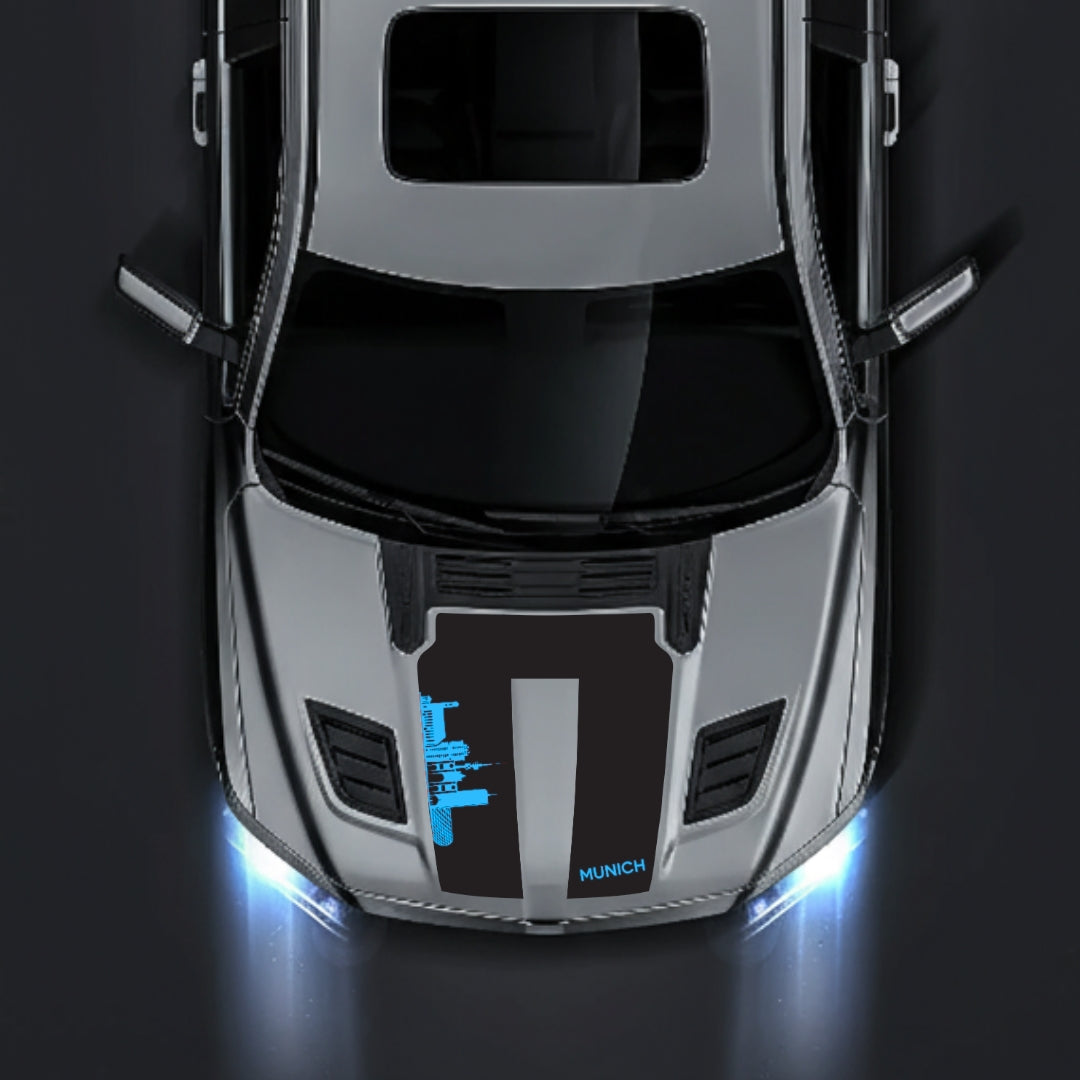 Hood Panel Decal/Sticker - Munich Skyline Graphic Kit - For Dodge RAM 1500 2019-2025 - Premium Vinyl