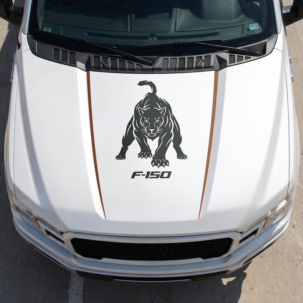 Hood Panel Decal/Sticker - Tiger Graphic Decal Graphic Kit - For Ford F-150 2015-2020 - Premium Vinyl