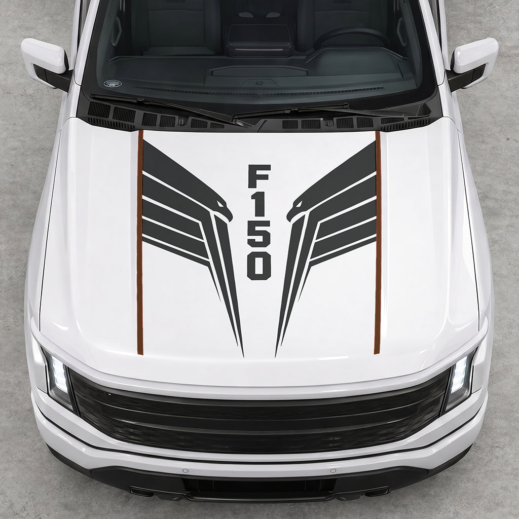 Hood Panel Decal/Sticker - Twin Eagle Wings Graphic Decal Graphic Kit - For Ford F-150 2015-2020 - Premium Vinyl