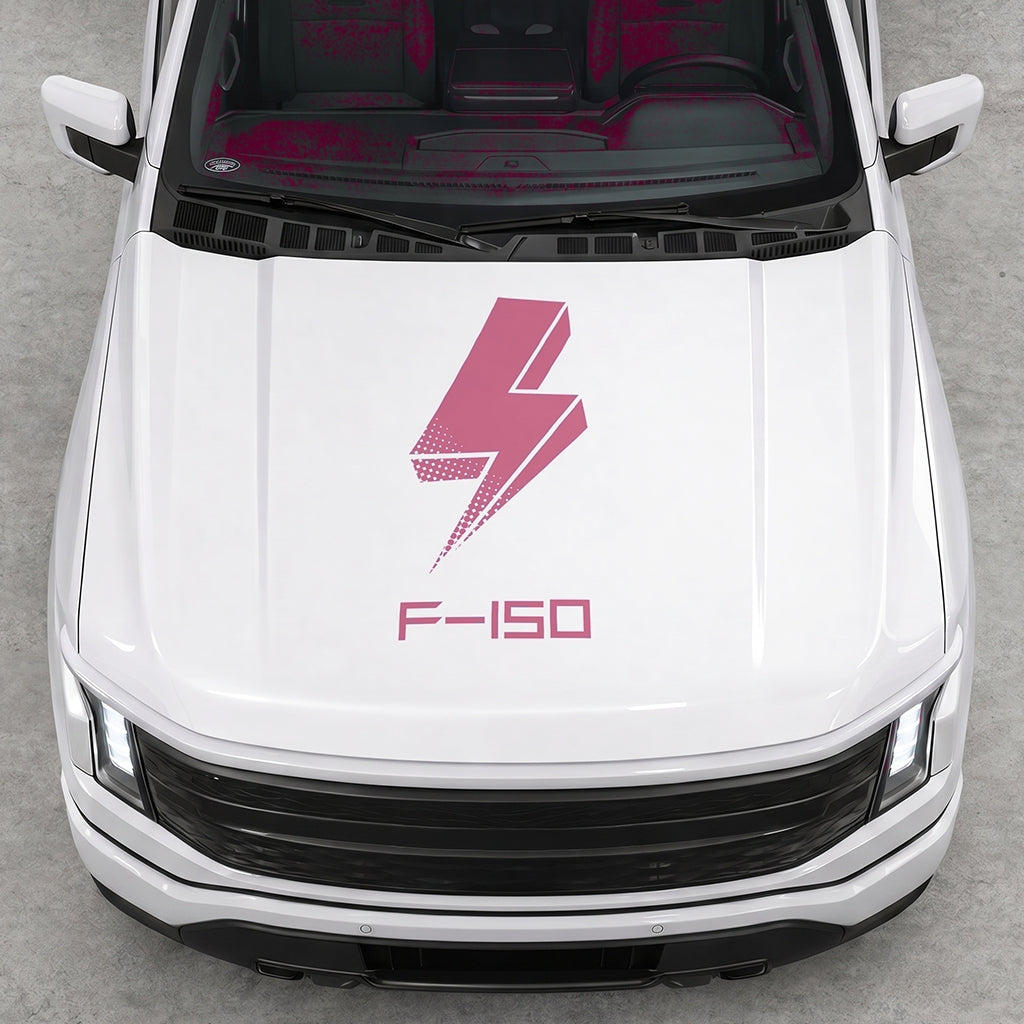 Hood Panel Decal/Sticker - Cut Bold Electric Graphic Decal Graphic Kit - For FORD F-150 2015-2020 - Premium Vinyl