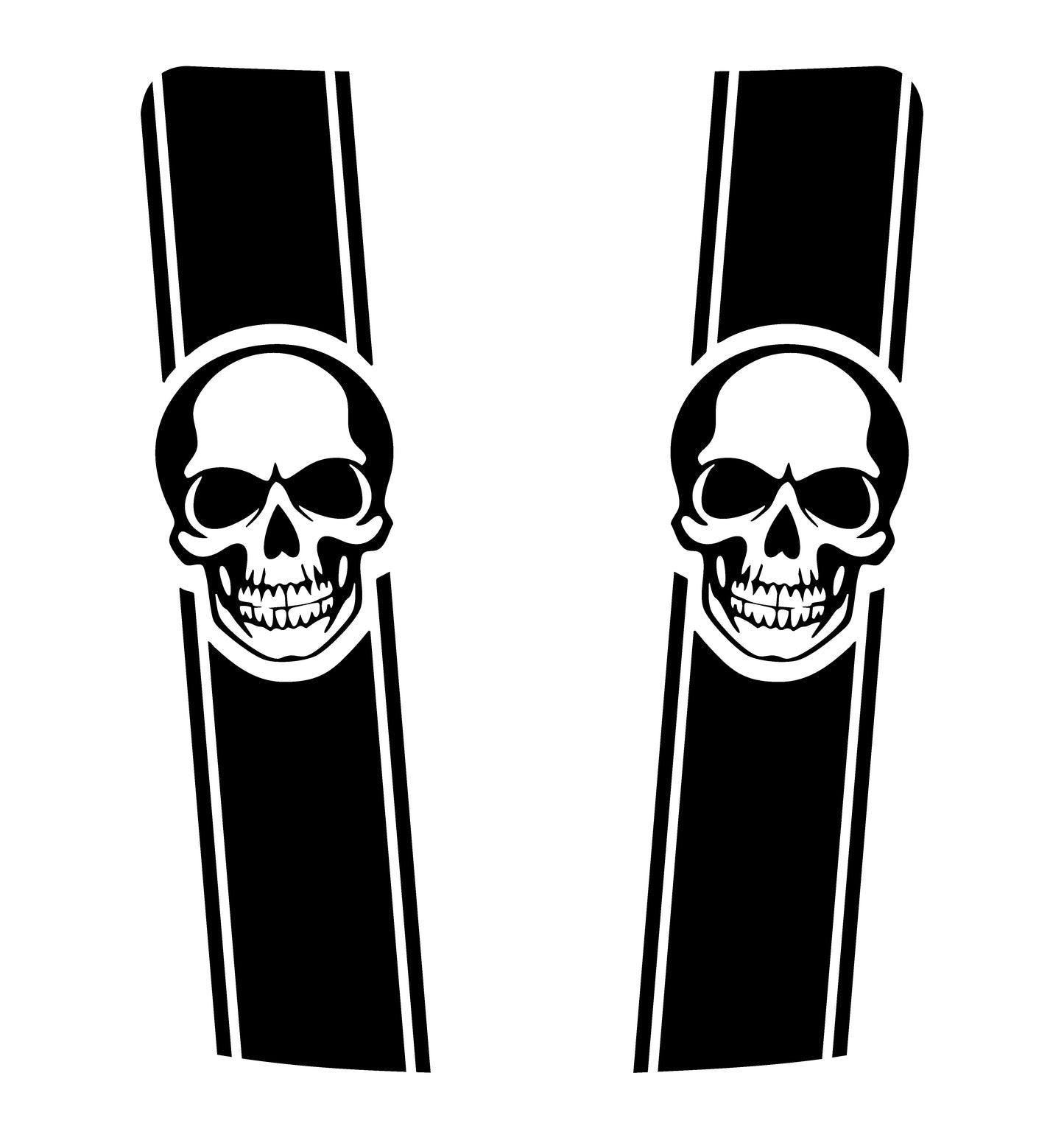 Hood Panel Decal/Sticker - Sinister Skull Racing Stripes Graphic Kit - For Dodge Ram 2019-2025 - Premium Vinyl