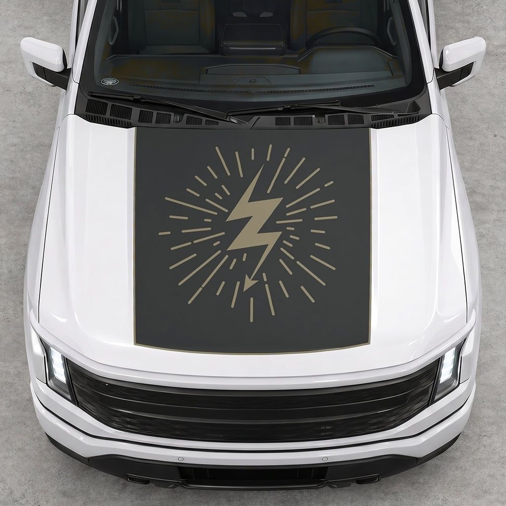 Hood Panel Decal/Sticker - Electric Splash Graphic Decal Graphic Kit - For FORD F-150 2015-2020 - Premium Vinyl