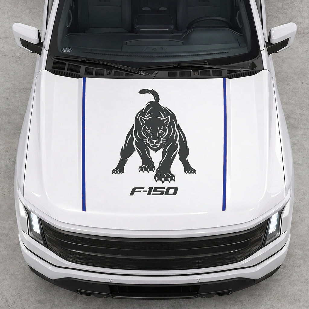 Hood Panel Decal/Sticker - Tiger Graphic Decal Graphic Kit - For Ford F-150 2015-2020 - Premium Vinyl