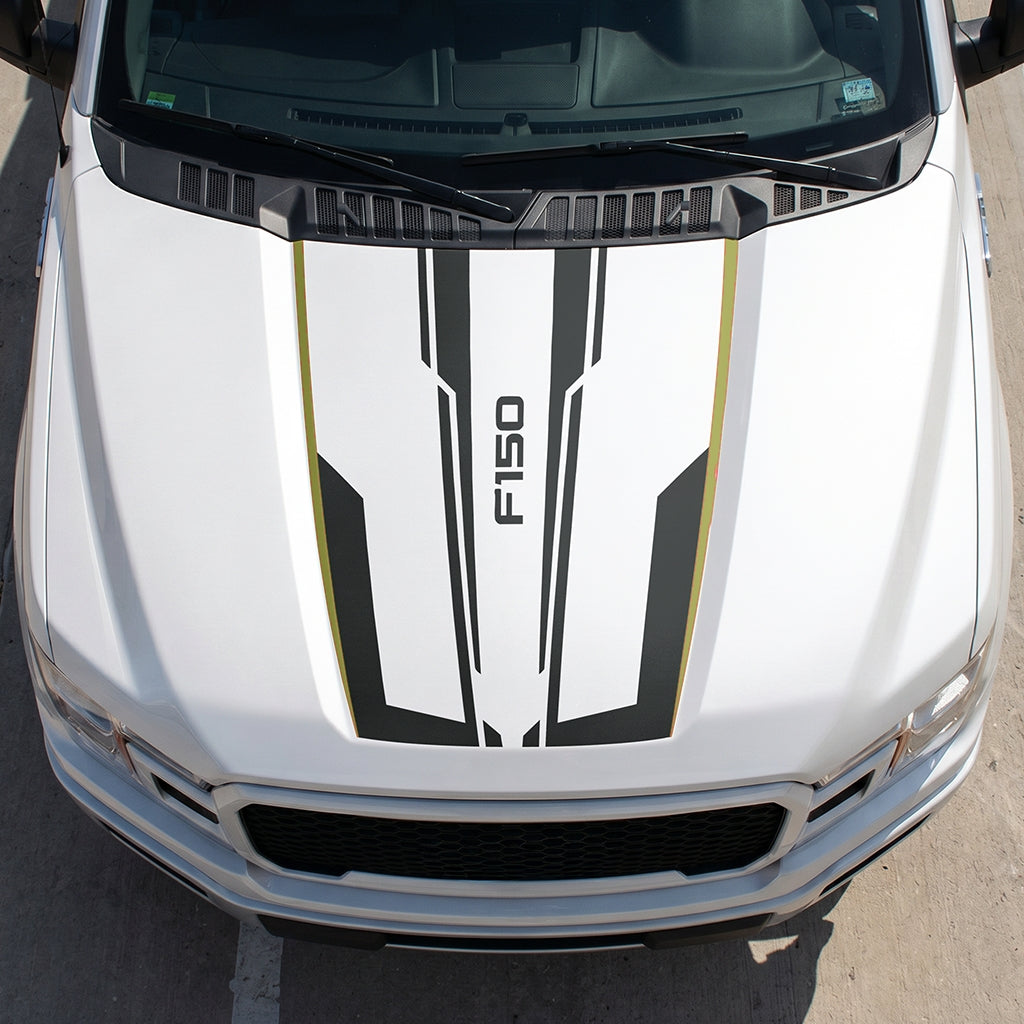 Hood Panel Decal/Sticker - Speed Graphic Decal Graphic Kit - For Ford F-150 2015-2020 - Premium Vinyl