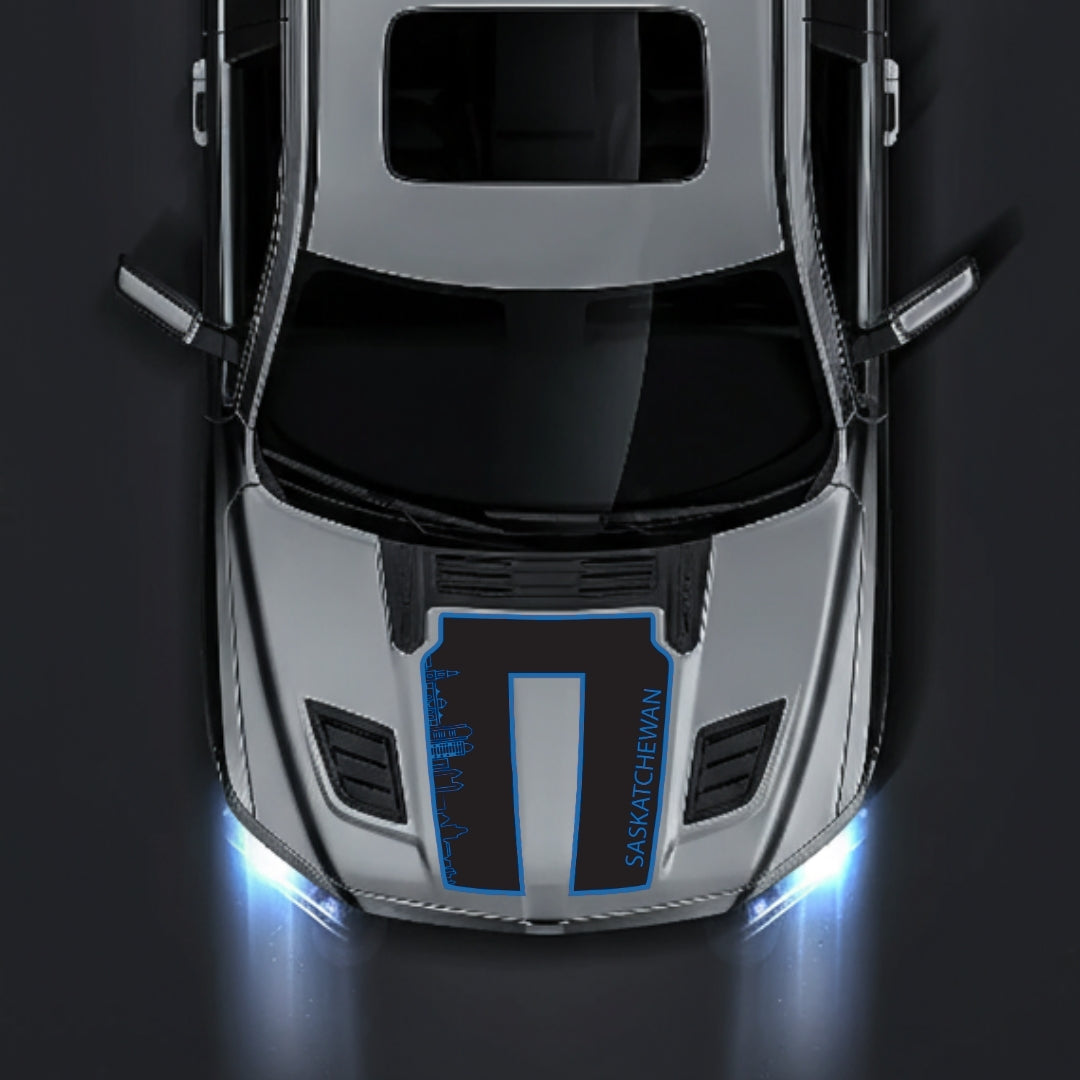 Performance Hood Panel Decal/Sticker - Saskatchewan Skyline - Border Graphic Kit - For Dodge RAM 1500 2019-2025 - Premium Vinyl