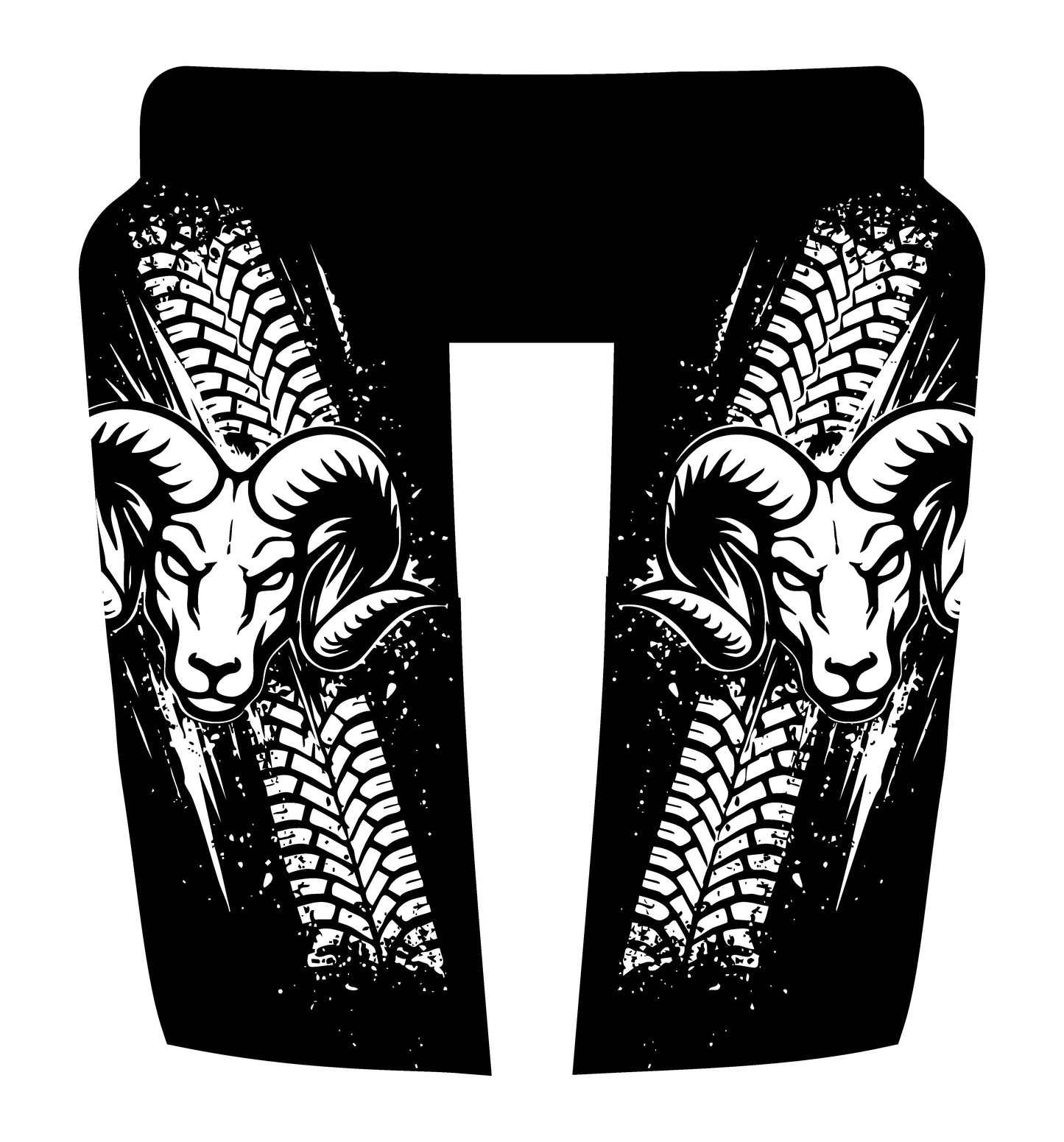 Hood Panel Decal/Sticker - Rugged Mud Tire Tread & RAM Head Graphic Kit - For Dodge Ram 2019-2025 - Premium Vinyl
