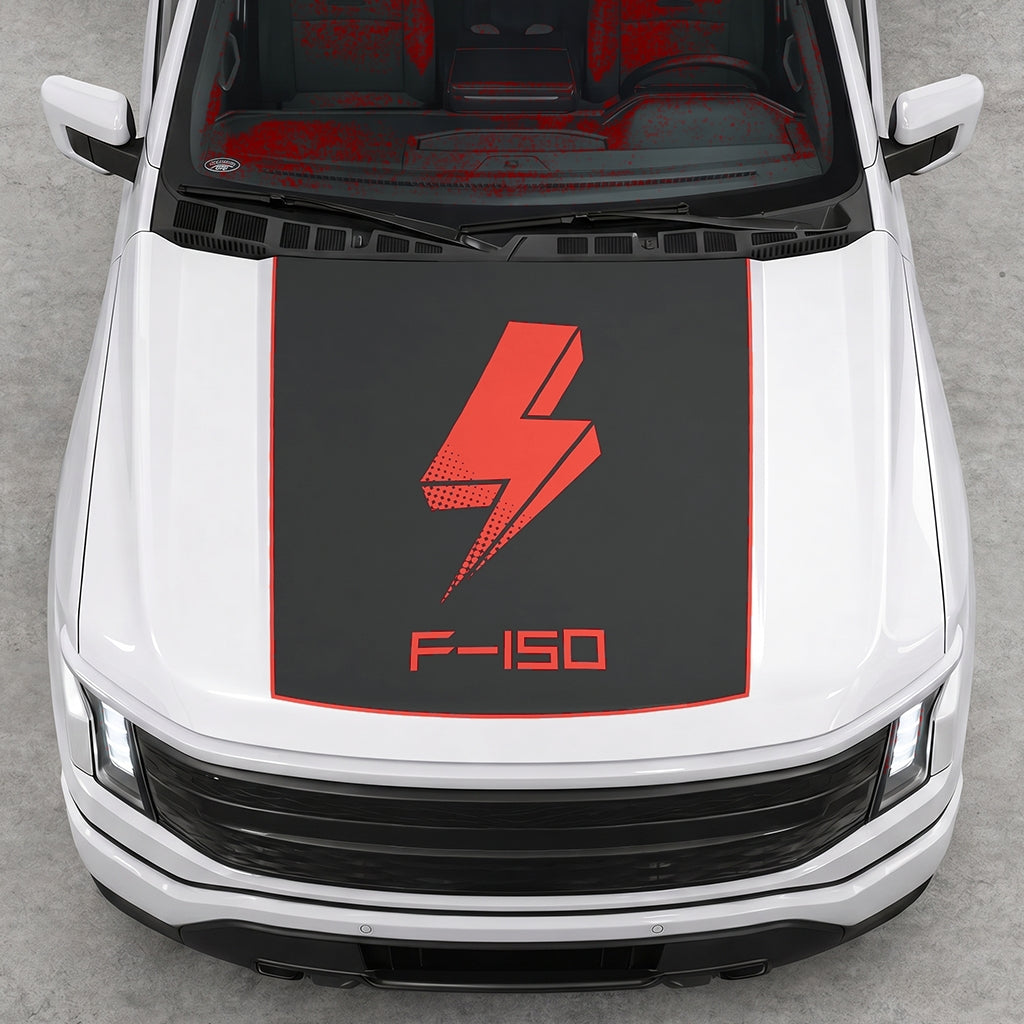 Hood Panel Decal/Sticker - Bold Electric Graphic Decal Graphic Kit - For FORD F-150 2015-2020 - Premium Vinyl