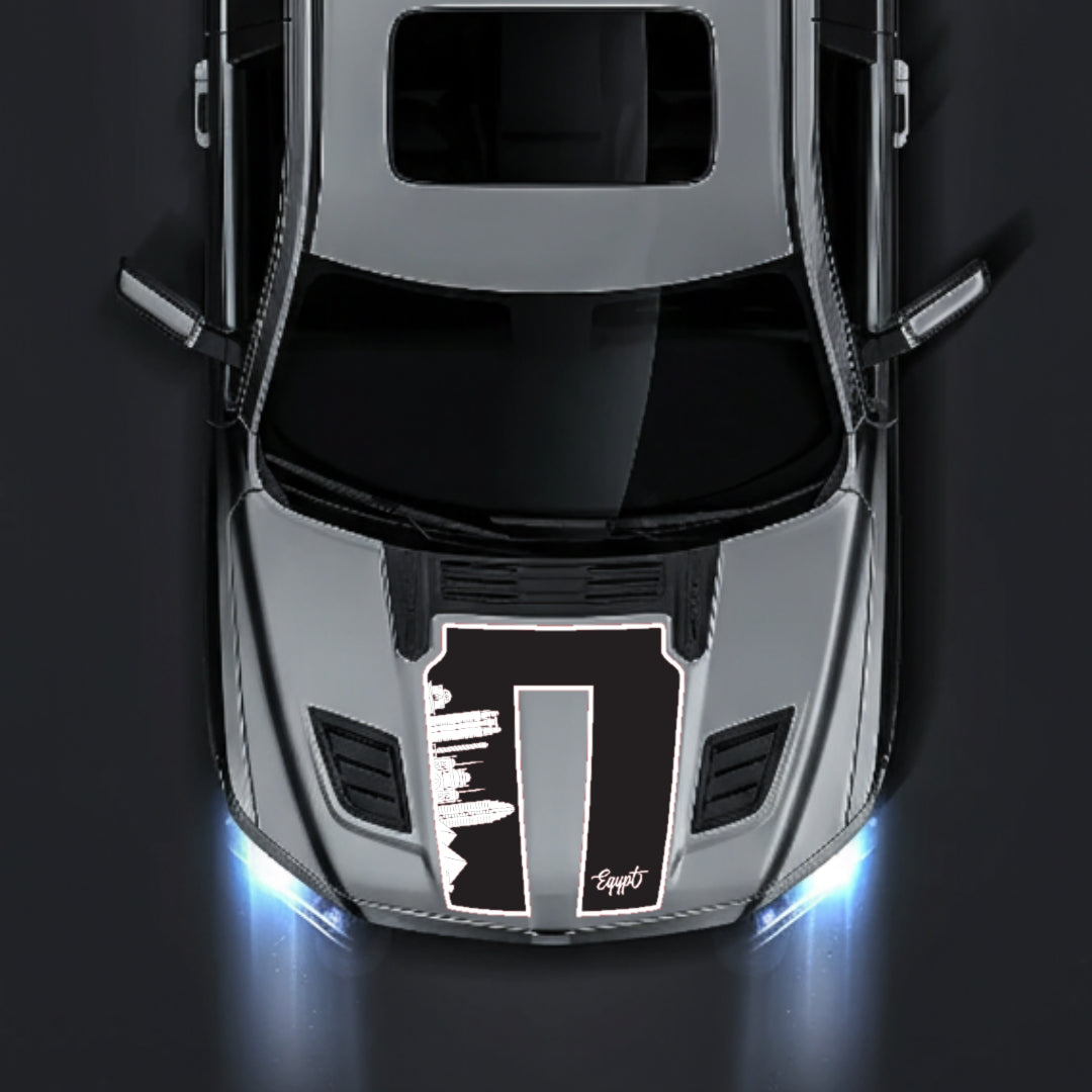Hood Panel Decal/Sticker - Egypt Skyline - Border Graphic Kit - For Dodge RAM 1500 2019-2025 - Premium Vinyl